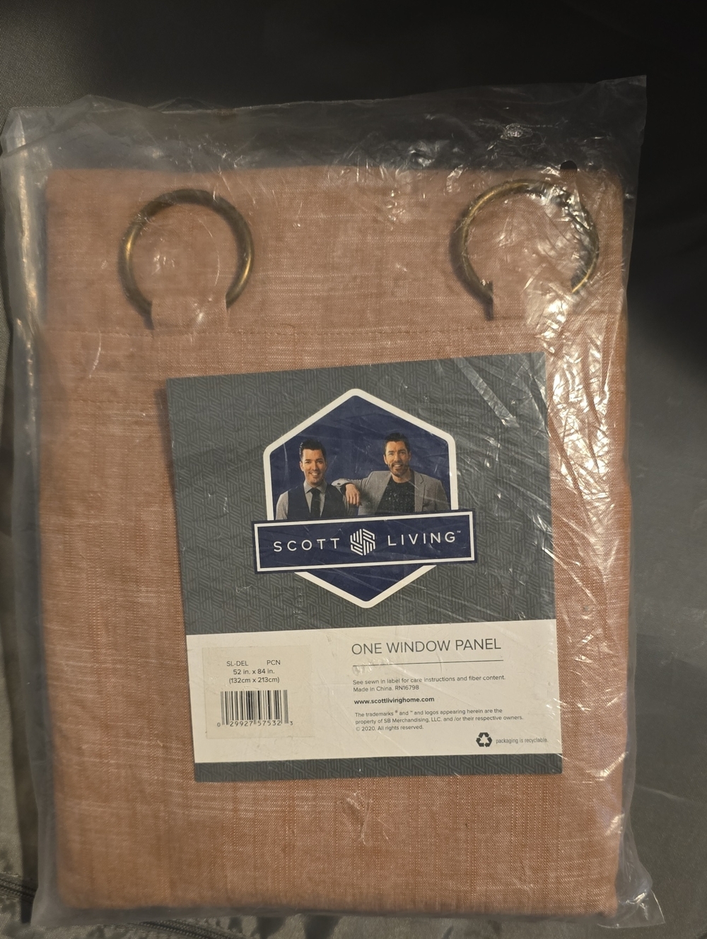 Scott Living Blush Pink Grommet Curtain Panel